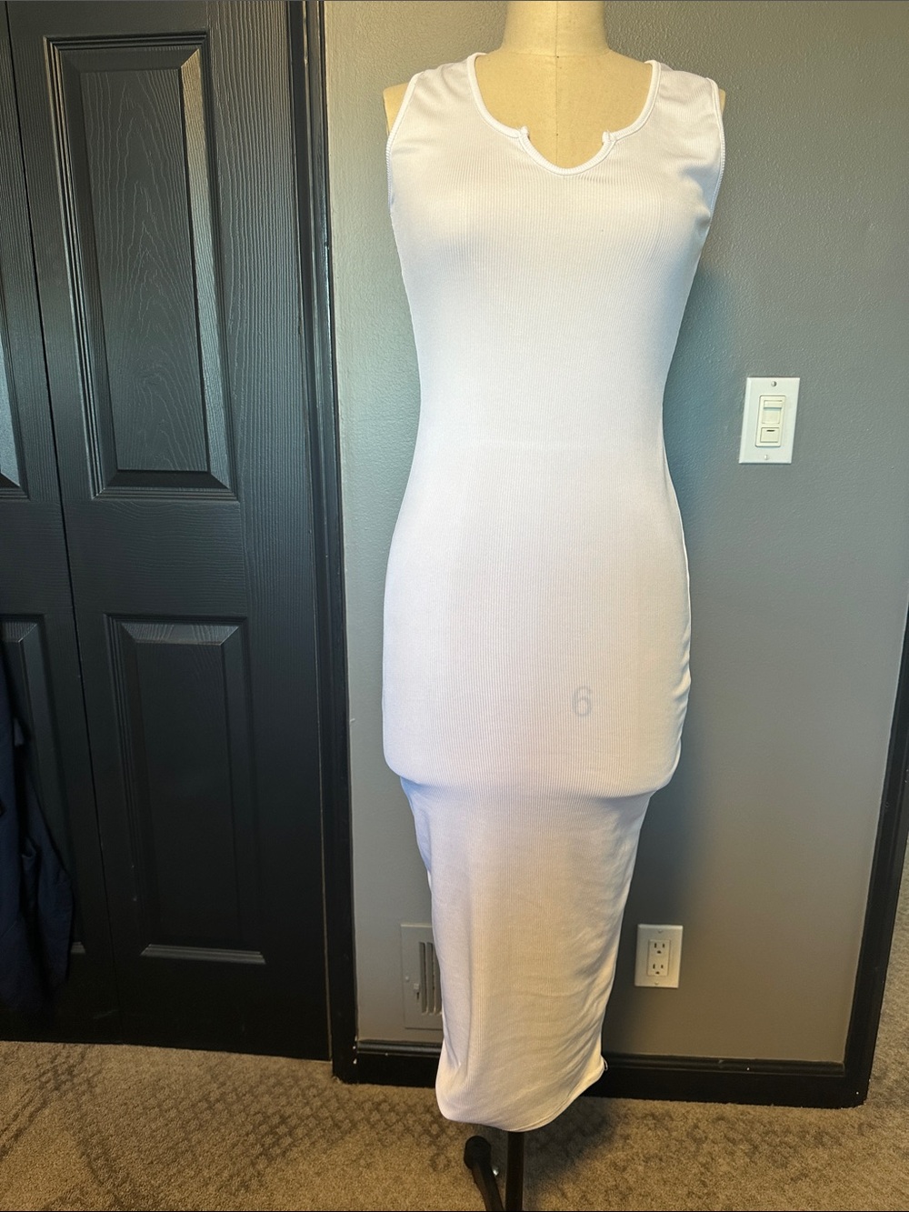 Nasty Gal White Sleeveless Bodycon Dress
